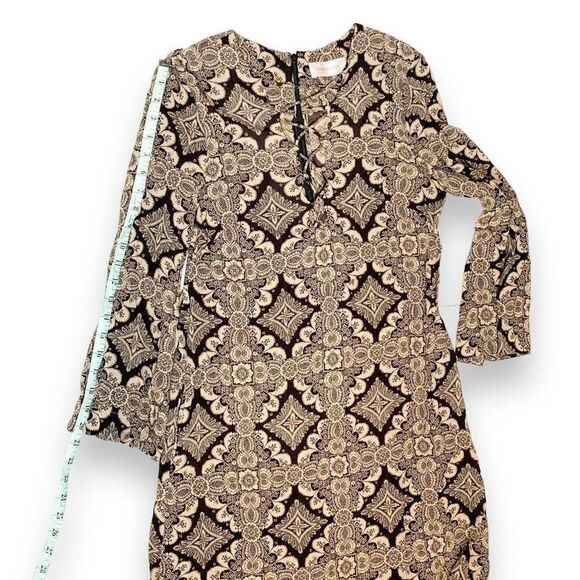 Zimmermann Women's Mini Shift Geometric Pattern Dress Sz 1 Lace Up Front Viscose - Picture 15 of 16